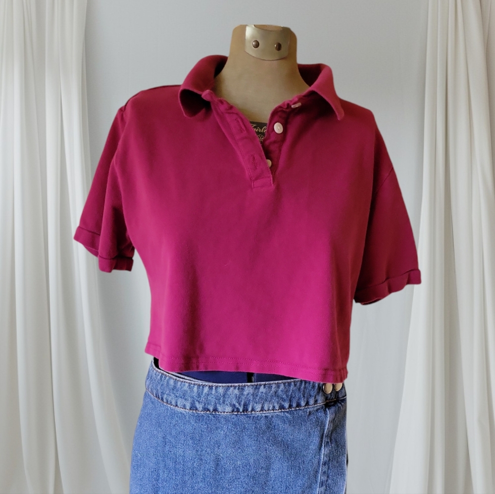 SEASON END SPECIAL Wild Fable Top Collared Golf Short Sleeve Crop  EUC Size M Jr